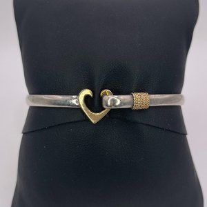 TWO TONE HEART HOOKS BANGLE